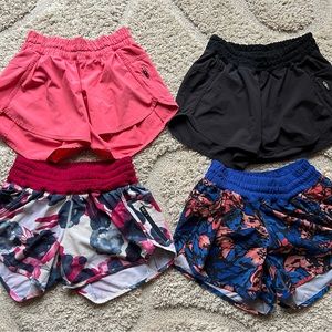Lululemon tracker shorts (lot of 4). All size 6 and all in good condition.
